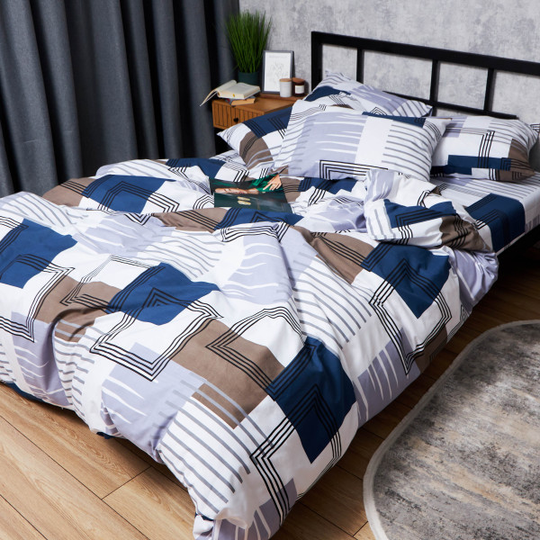 Фото - Комплект постільної білизни Moon&Star Бязь Gold Люкс Bold Lines King Size 220x240 (MS-820006021)