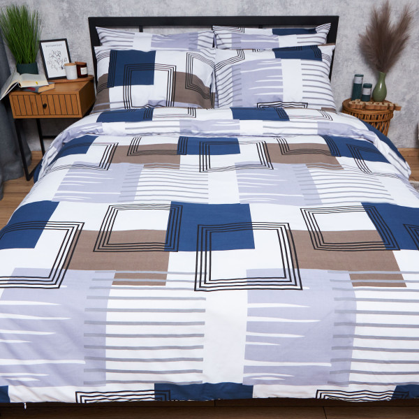 Фото - Комплект постільної білизни Moon&Star Бязь Gold Люкс Bold Lines King Size 220x240 (MS-820006021)