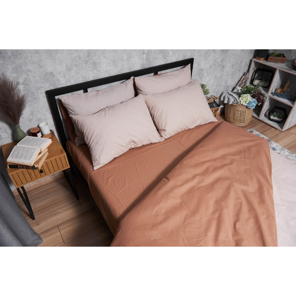 Фото - Комплект постільної білизни Moon&Star Бязь Gold Люкс Brown Blanc 160х220х2 нав. 2х70х70 (MS-820004582)