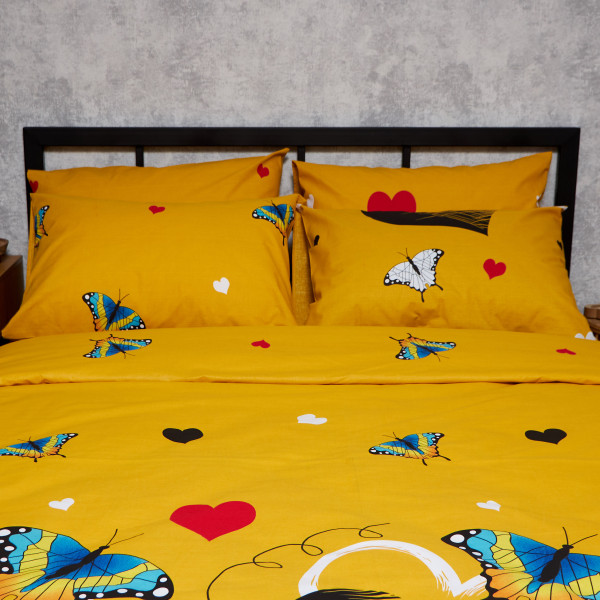 Фото - Комплект постільної білизни Moon&Star Бязь Gold Люкс Butterfly Bloom 200х220 нав. 2х50х70 (MS-820008831)