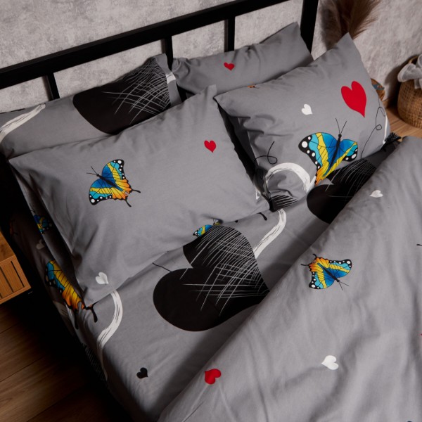 Фото - Комплект постільної білизни Moon&Star Бязь Gold Люкс Butterfly Love 160х220 нав. 4х50х70 (MS-820008878)