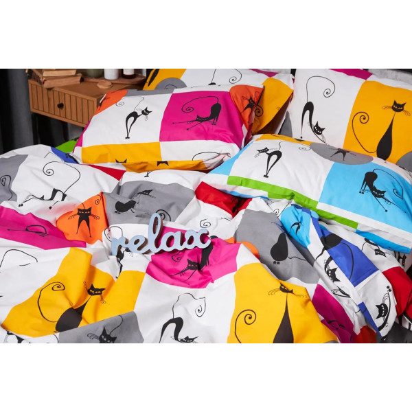 Фото - Підковдра полуторна євро Moon&Star Бязь Gold Люкс Cat Brawlers 160 x 220 см (MS-870000241)