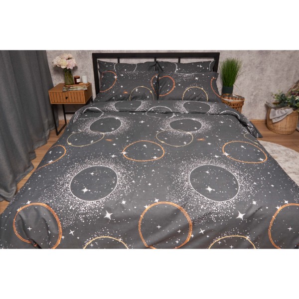Фото - Комплект постільної білизни Moon&Star Бязь Gold Люкс Cosmic Glow King Size 220x240 (MS-820005637)