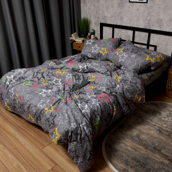 Фото - Комплект постільної білизни Moon&Star Бязь Gold Люкс Cosmic Party 175х210 см нав. 40х60 2 шт. (MS-890000186)