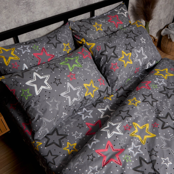 Фото - Комплект постільної білизни Moon&Star Бязь Gold Люкс Cosmic Party 175х210 см нав. 40х60 2 шт. (MS-890000186)