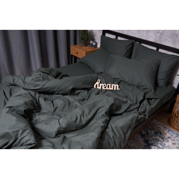 Фото - Комплект постільної білизни Moon&Star Бязь Gold Люкс Dark Green 143х210х2 нав. 2х50х70 (MS-820002184)