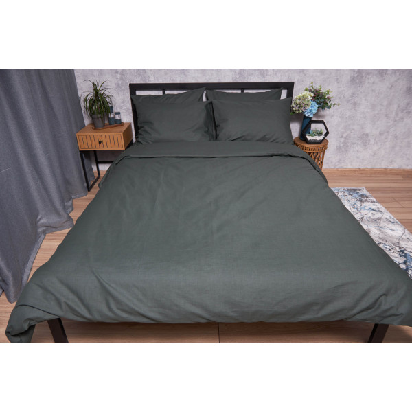 Фото - Комплект постільної білизни Moon&Star Бязь Gold Люкс Dark Green 143х210х2 нав. 2х50х70 (MS-820002184)