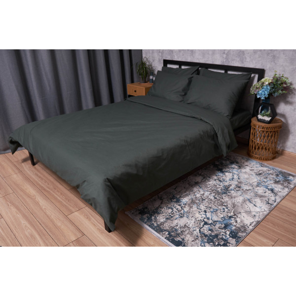 Фото - Комплект постільної білизни Moon&Star Бязь Gold Люкс Dark Green 160х220х2 нав. 2х50х70 (MS-820002189)
