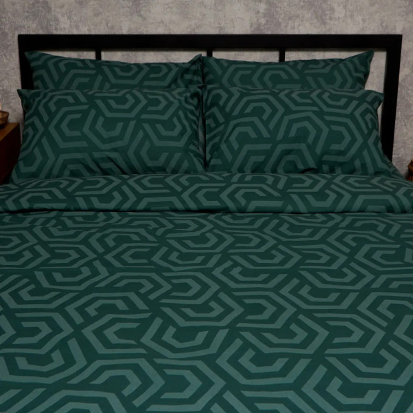 Фото - Комплект постельного белья Moon&Star Бязь Gold Люкс Emerald Maze 160х220 нав. 4х70х70 (MS-820009159)