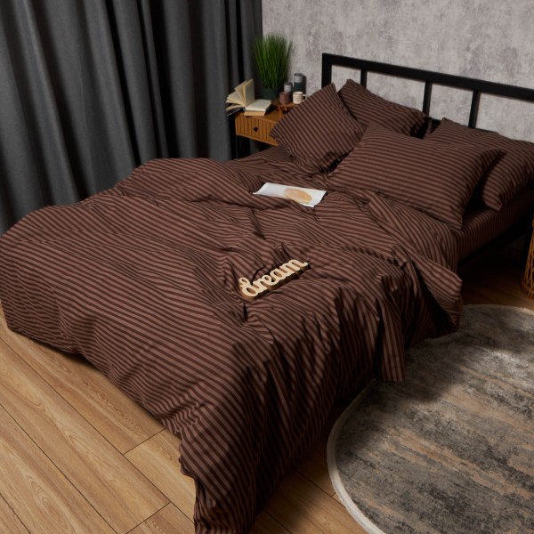 Фото - Комплект постільної білизни Moon&Star Бязь Gold Люкс Espresso Lines 160х220 нав. 4х50х70 (MS-820009193)