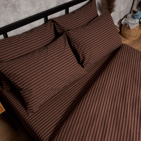 Фото - Комплект постільної білизни Moon&Star Бязь Gold Люкс Espresso Lines 160х220 + 40х60 см 2 шт. (MS-890000243)