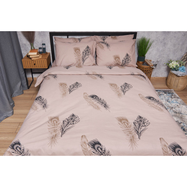 Фото - Комплект постільної білизни Moon&Star Бязь Gold Люкс Feathers 160х220 нав. 2х70х70 (MS-820004362)