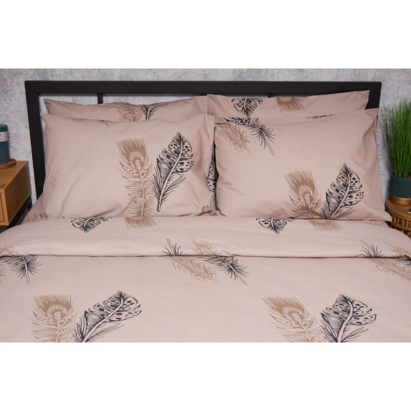 Фото - Комплект постільної білизни Moon&Star Бязь Gold Люкс Feathers 160х220 нав. 2х70х70 (MS-820004362)
