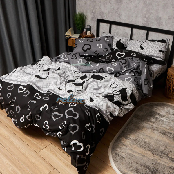 Фото - Комплект постільної білизни Moon&Star Бязь Gold Люкс Feline Romance 160х220 нав. 2х50х70 (MS-820009226)