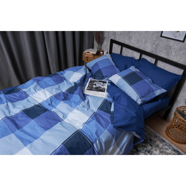 Фото - Комплект постільної білизни Moon&Star Бязь Gold Люкс «Finland Blue» 160х220х2 нав. 2х70х70 (MS-820004897)