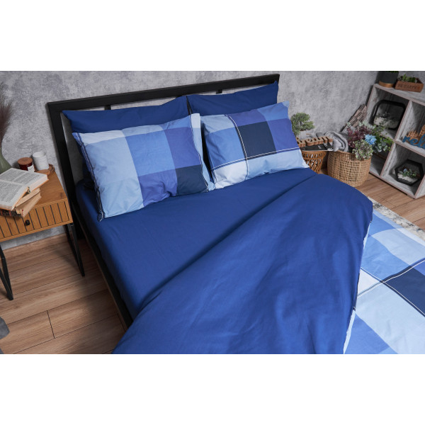 Фото - Комплект постільної білизни Moon&Star Бязь Gold Люкс «Finland Blue» 160х220х2 нав. 2х70х70 (MS-820004897)