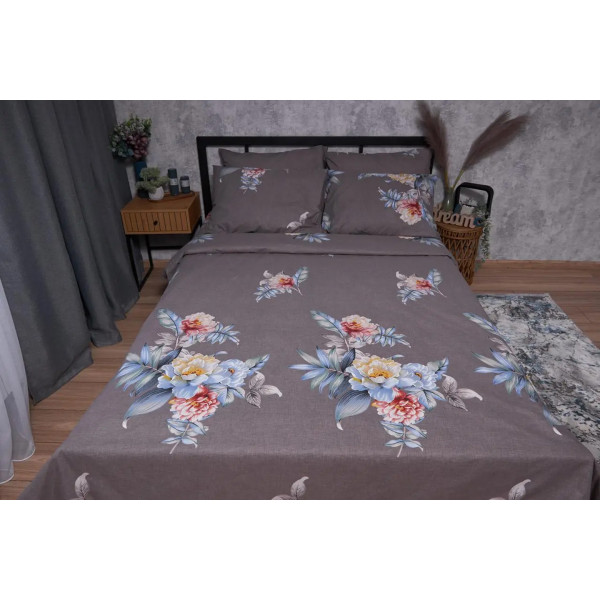Фото - Підковдра двоспальна євро Moon&Star Бязь Gold Люкс Flowers Wod King Size 220x240 см (MS-870000059)