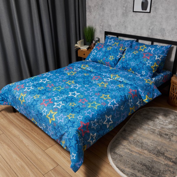 Фото - Комплект постельного белья Moon&Star Бязь Gold Люкс Galaxy Dreams 160х220х2 нав. 2х50х70 (MS-820009306)