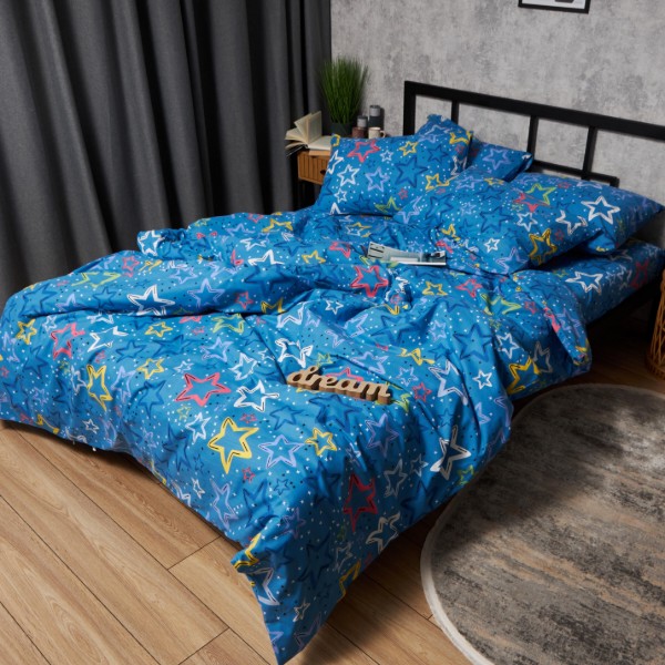 Фото - Комплект постельного белья Moon&Star Бязь Gold Люкс Galaxy Dreams 160х220 нав. 2х70х70 (MS-820009297)