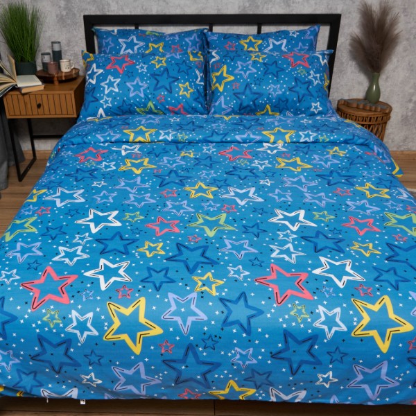 Фото - Комплект постельного белья Moon&Star Бязь Gold Люкс Galaxy Dreams 160х220х2 нав. 2х40х60 (MS-820009305)