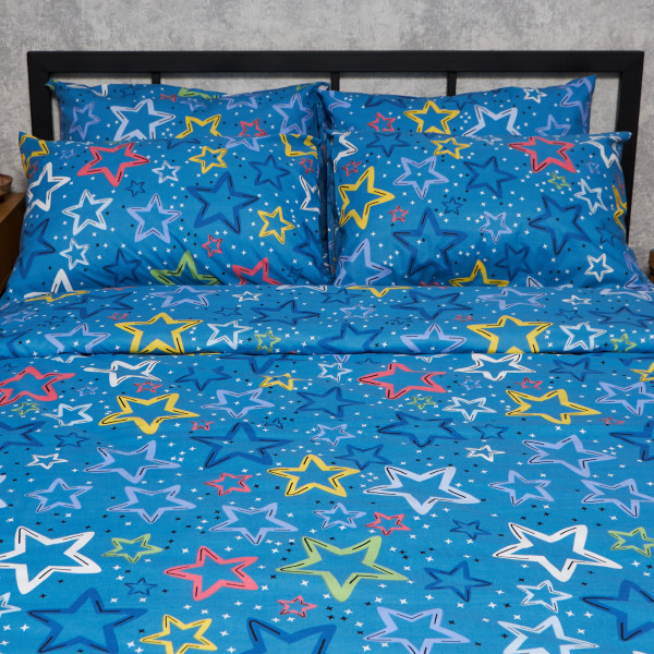 Фото - Комплект постільної білизни Moon&Star Бязь Gold Люкс Galaxy Dreams 160х220х2 нав. 2х70х70 (MS-820009307)
