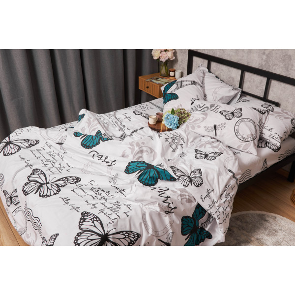 Фото - Комплект постільної білизни Moon&Star Бязь Gold Люкс Green Butterflies 143х210 (MS-820005685)