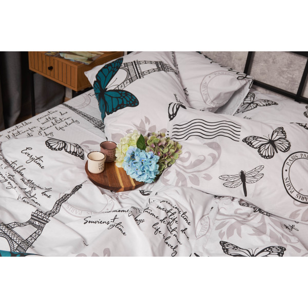 Фото - Комплект постільної білизни Moon&Star Бязь Gold Люкс Green Butterflies 143х210 (MS-820005685)