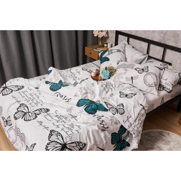 Фото - Підковдра полуторна євро Moon&Star Бязь Gold Люкс Green Butterflies 160 x 220 см (MS-870000401)