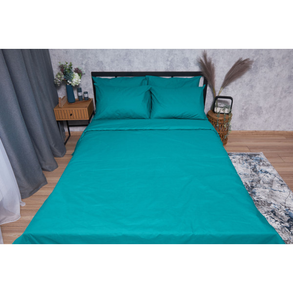 Фото - Комплект постільної білизни Moon&Star Бязь Gold Люкс «Green Deep» King Size 220x240 см нав. 4х50х70 (MS-820001601)