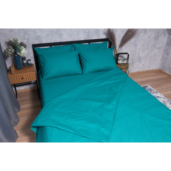 Фото - Комплект постільної білизни Moon&Star Бязь Gold Люкс «Green Deep» King Size 220x240 см нав. 4х50х70 (MS-820001601)