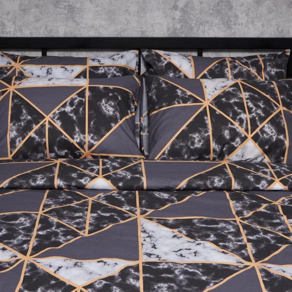 Фото - Комплект постільної білизни Moon&Star Бязь Gold Люкс Marble Gold 143х210 нав. 4х50х70 (MS-820006458)