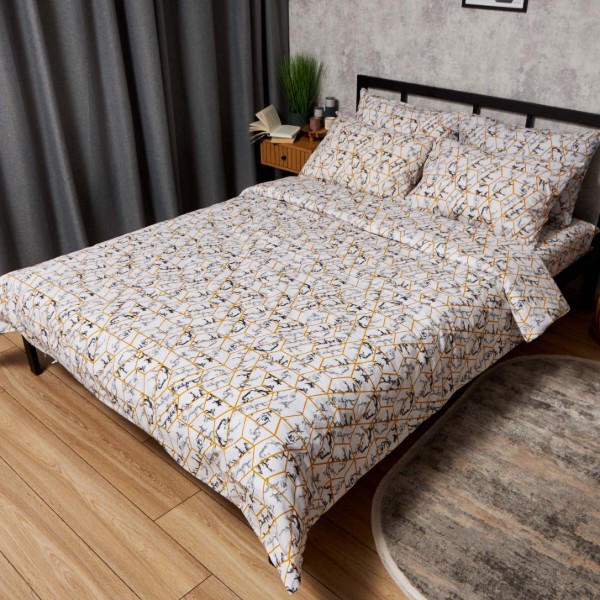 Фото - Комплект постельного белья Moon&Star Бязь Gold Люкс Modern Marble 160х220х2 нав. 2х40х60 (MS-820009480)