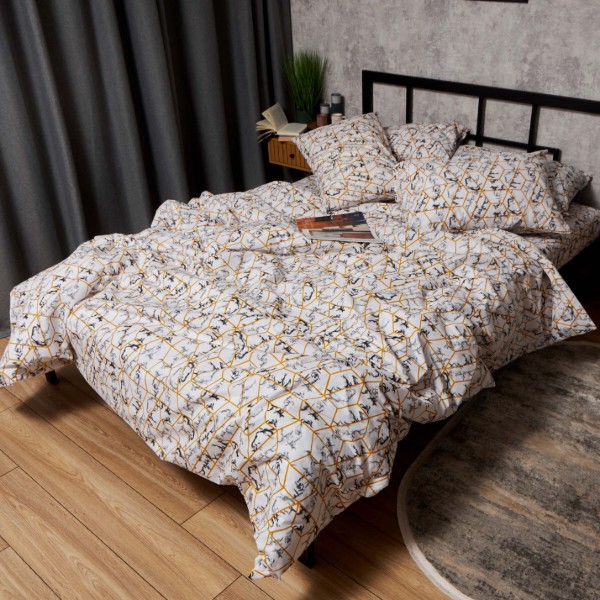 Фото - Комплект постельного белья Moon&Star Бязь Gold Люкс Modern Marble 143х210х2 нав. 2х50х70 (MS-820009476)