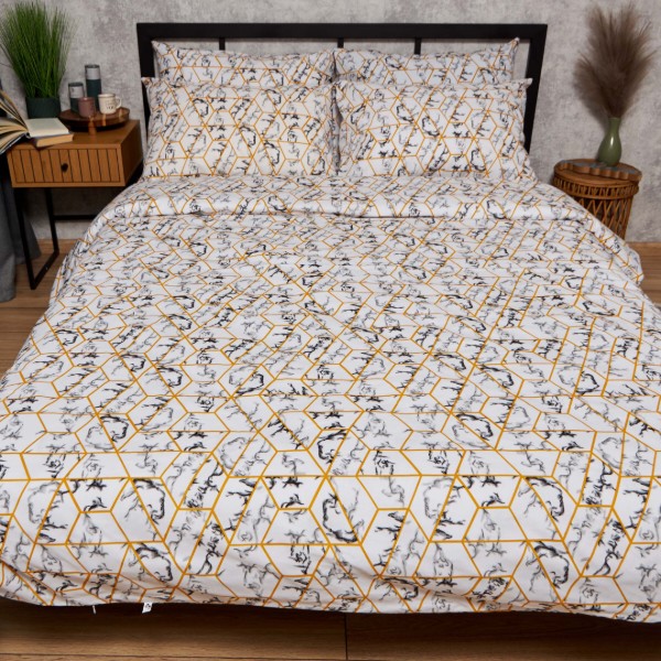 Фото - Комплект постельного белья Moon&Star Бязь Gold Люкс Modern Marble 160х220х2 нав. 4х50х70 (MS-820009483)