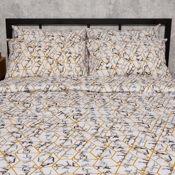 Фото - Комплект постільної білизни Moon&Star Бязь Gold Люкс Modern Marble 143х210х2 нав. 4х50х70 (MS-820009478)