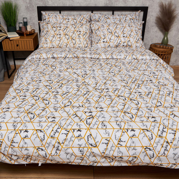 Фото - Комплект постільної білизни Moon&Star Бязь Gold Люкс Modern Marble 200х220 см нав. 4х50х70 (MS-820009463)