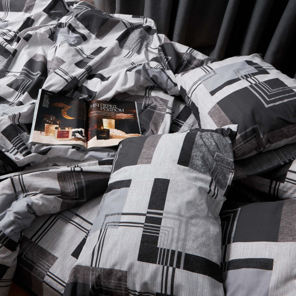 Фото - Комплект постільної білизни Moon&Star Бязь Gold Люкс «Modern Vision» 160х220х2 нав. 2х70х70 (MS-820006542)