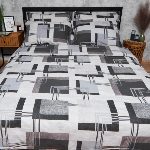 Фото - Комплект постільної білизни Moon&Star Бязь Gold Люкс Modern Vision 143х210 нав. 2х40х60 (MS-820006525)