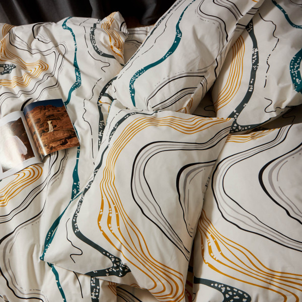 Фото - Комплект постільної білизни Moon&Star Бязь Gold Люкс Natural Waves 143х210х2 нав. 2х50х70 (MS-820009546)