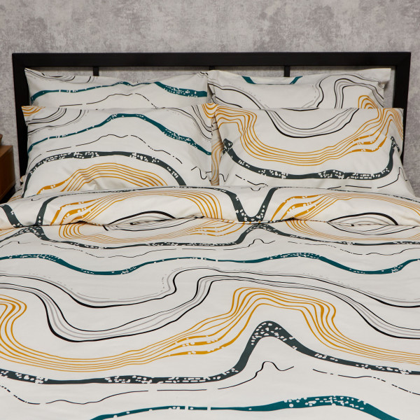 Фото - Комплект постільної білизни Moon&Star Бязь Gold Люкс Natural Waves 143х210х2 нав. 2х40х60 (MS-820009545)