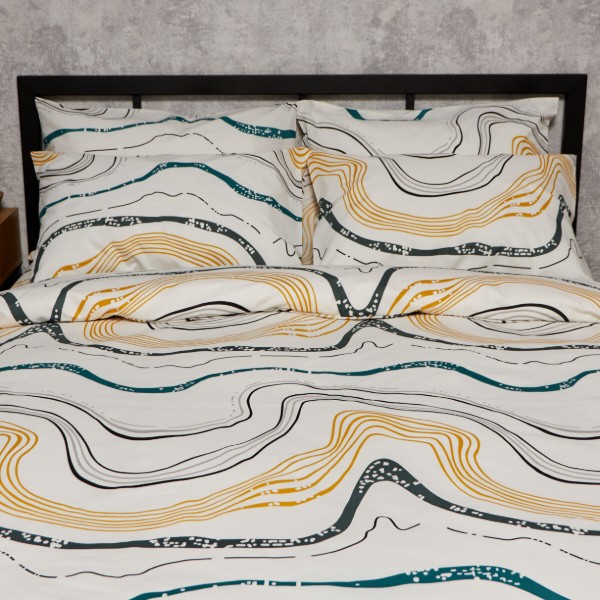 Фото - Комплект постельного белья Moon&Star Бязь Gold Люкс Natural Waves 143х210х2 нав. 4х70х70 (MS-820009549)
