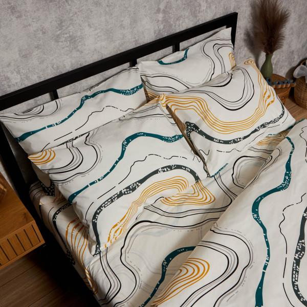 Фото - Комплект постільної білизни Moon&Star Бязь Gold Люкс Natural Waves 143х210х2 нав. 2х40х60 (MS-820009545)