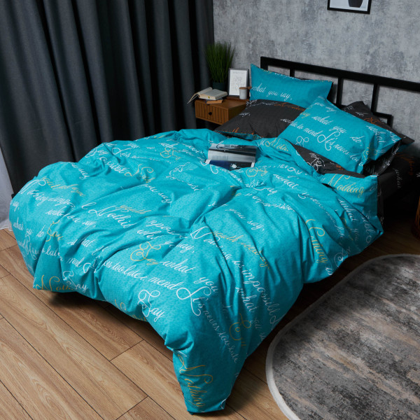 Фото - Комплект постільної білизни Moon&Star Бязь Gold Люкс «Poetic Night» 143х210х2 нав. 2х70х70 (MS-820006677)