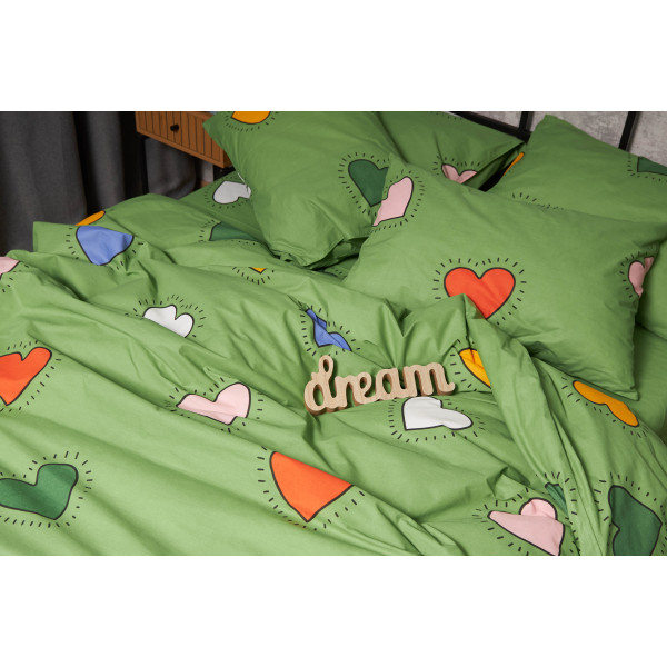 Фото - Комплект постільної білизни Moon&Star Бязь Gold Люкс Rainbow Hearts 143х210 (MS-820005373)