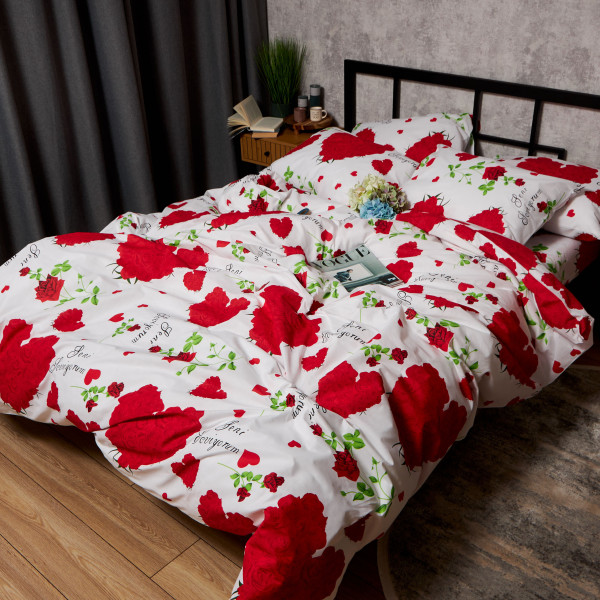 Фото - Комплект постільної білизни Moon&Star Бязь Gold Люкс Scarlet Romance 143х210х2 нав. 2х40х60 (MS-820009790)