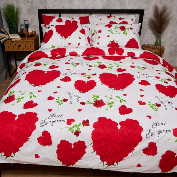 Фото - Комплект постільної білизни Moon&Star Бязь Gold Люкс Scarlet Romance 143х210х2 нав. 2х40х60 (MS-820009790)