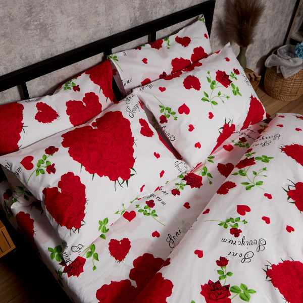 Фото - Комплект постільної білизни Moon&Star Бязь Gold Люкс Scarlet Romance 143х210х2 нав. 2х40х60 (MS-820009790)