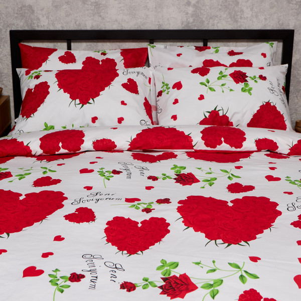 Фото - Комплект постільної білизни Moon&Star Бязь Gold Люкс Scarlet Romance 160х220х2 нав. 2х50х70 (MS-820009796)