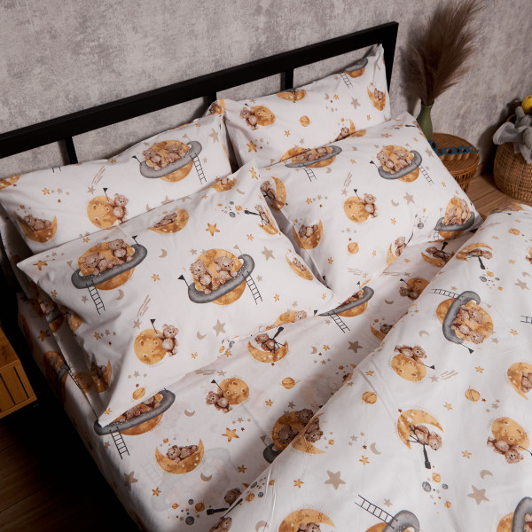 Фото - Комплект постільної білизни Moon&Star Бязь Gold Люкс Teddy Dreams 143х210х2 нав. 2х40х60 (MS-820009860)