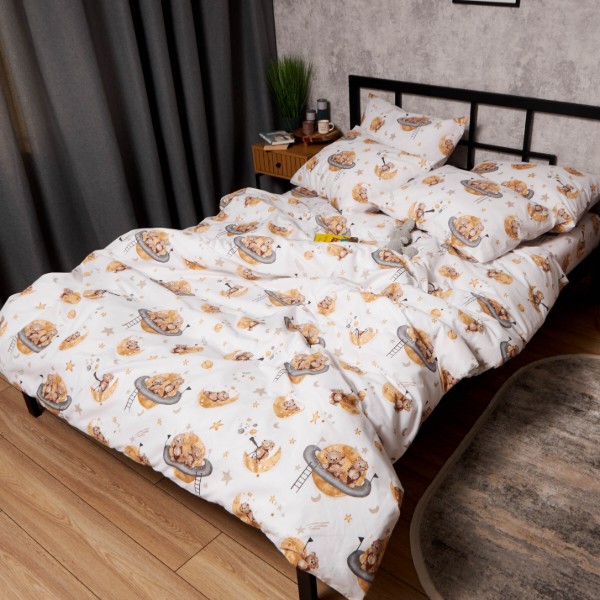 Фото - Комплект постельного белья Moon&Star Бязь Gold Люкс Teddy Dreams 143х210х2 нав. 4х50х70 (MS-820009863)